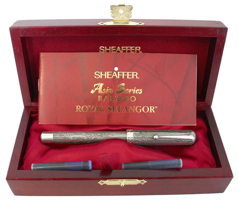 C1996 SHEAFFER ASIA SERIES BAMBOO 18K STUB NIB FOUNTAIN PEN NEW IN BOX NEVER INKED OFFERED BY ANTIQUE DIGGER