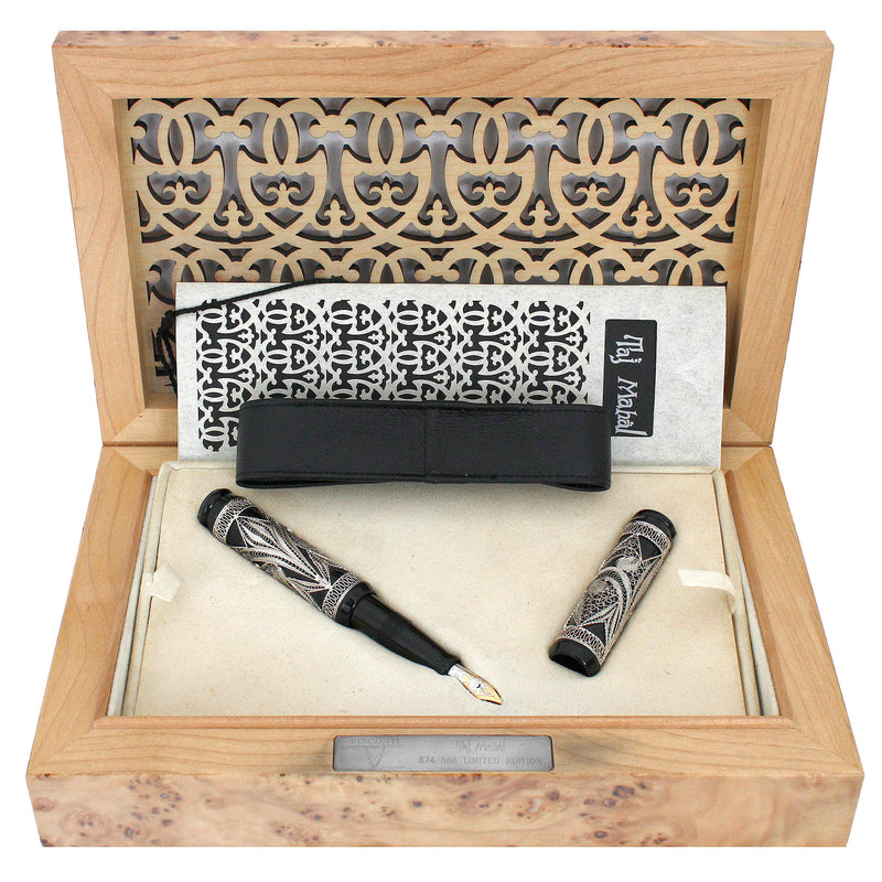 1996 VISCONTI TAJ MAHAL SILVER FILIGREE LIMITED EDITION 874/888 FOUNTAIN PEN MINT BOXED