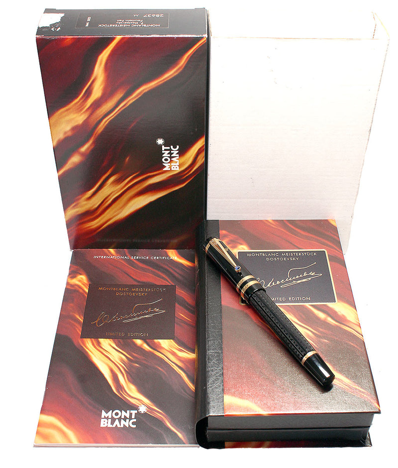NEVER INKED 1997 MONTBLANC F. DOSTOEVSKY LIMITED EDITION FOUNTAIN PEN W/BOXES STICKERED OFFERED BY ANTIQUE DIGGER
