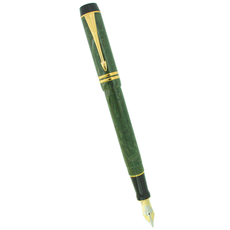 1997 PARKER INTERNATIONAL JADE DUOFOLD 18K MED NIB FOUNTAIN PEN NEVER INKED OFFERED BY ANTIQUE DIGGER