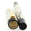 1997 PARKER INTERNATIONAL BLACK & PEARL DUOFOLD 18K MED NIB FOUNTAIN PEN NEVER INKED OFFERED BY ANTIQUE DIGGER