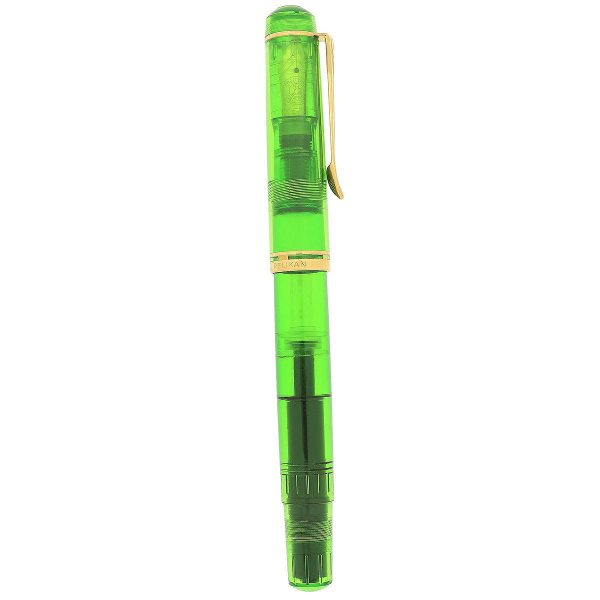 PRE-1997 PELIKAN M250 TRANSPARENT GREEN DEMONSTRATOR 14K XF NIB FOUNTA