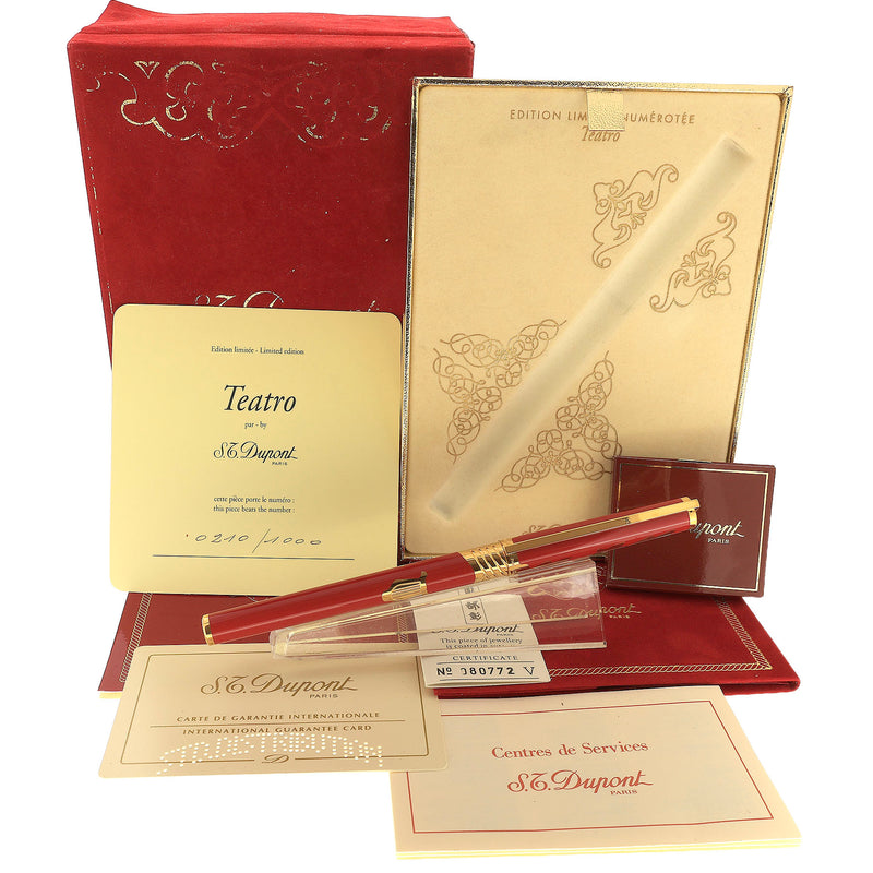 1997 S.T. DUPONT TEATRO LIMITED EDITION 210/1000 FOUNTAIN PEN NEW IN B
