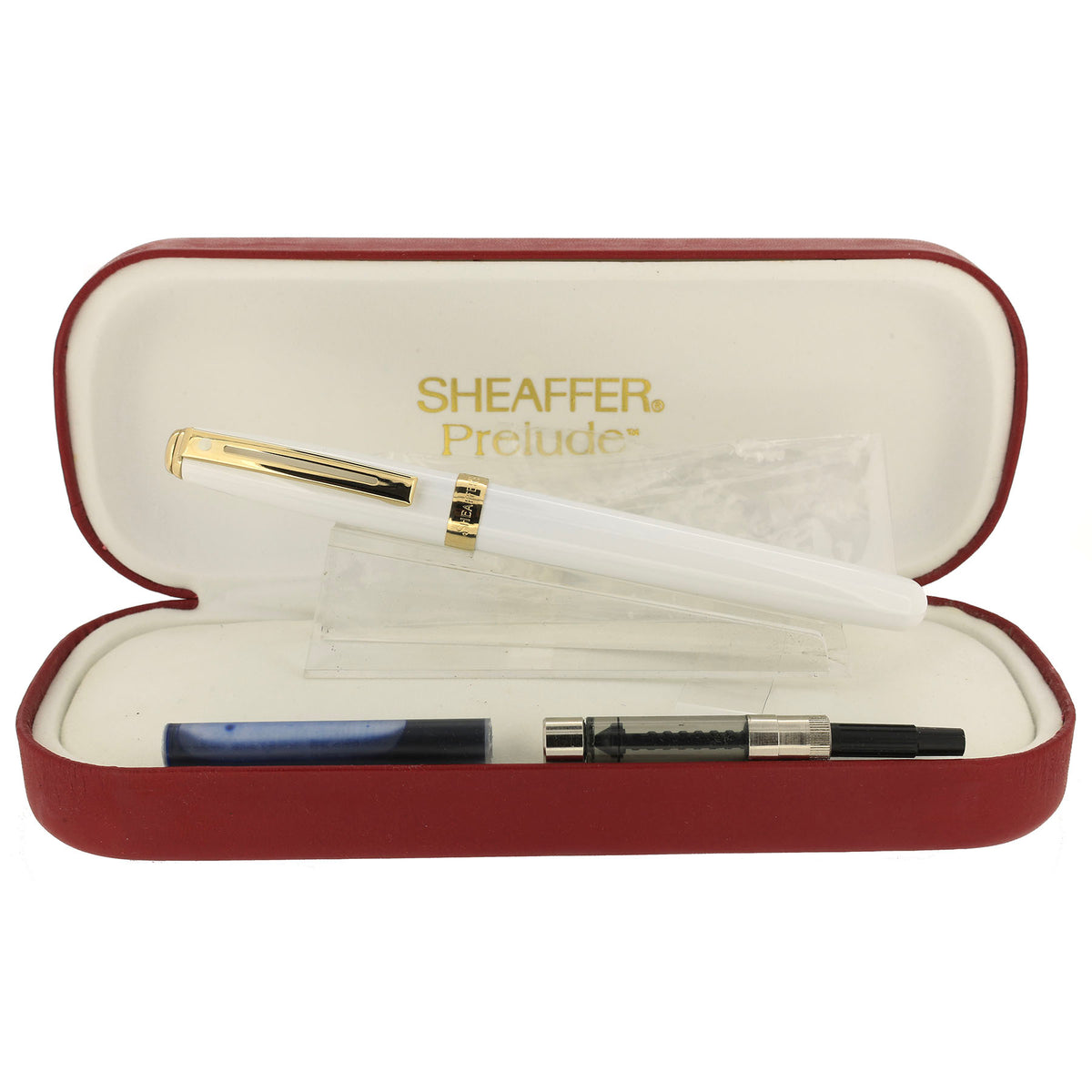 CIRCA 2011 SHEAFFER PROTOTYPE WHITE PRELUDE MEDIUM NIB FOUNTAIN PEN NE