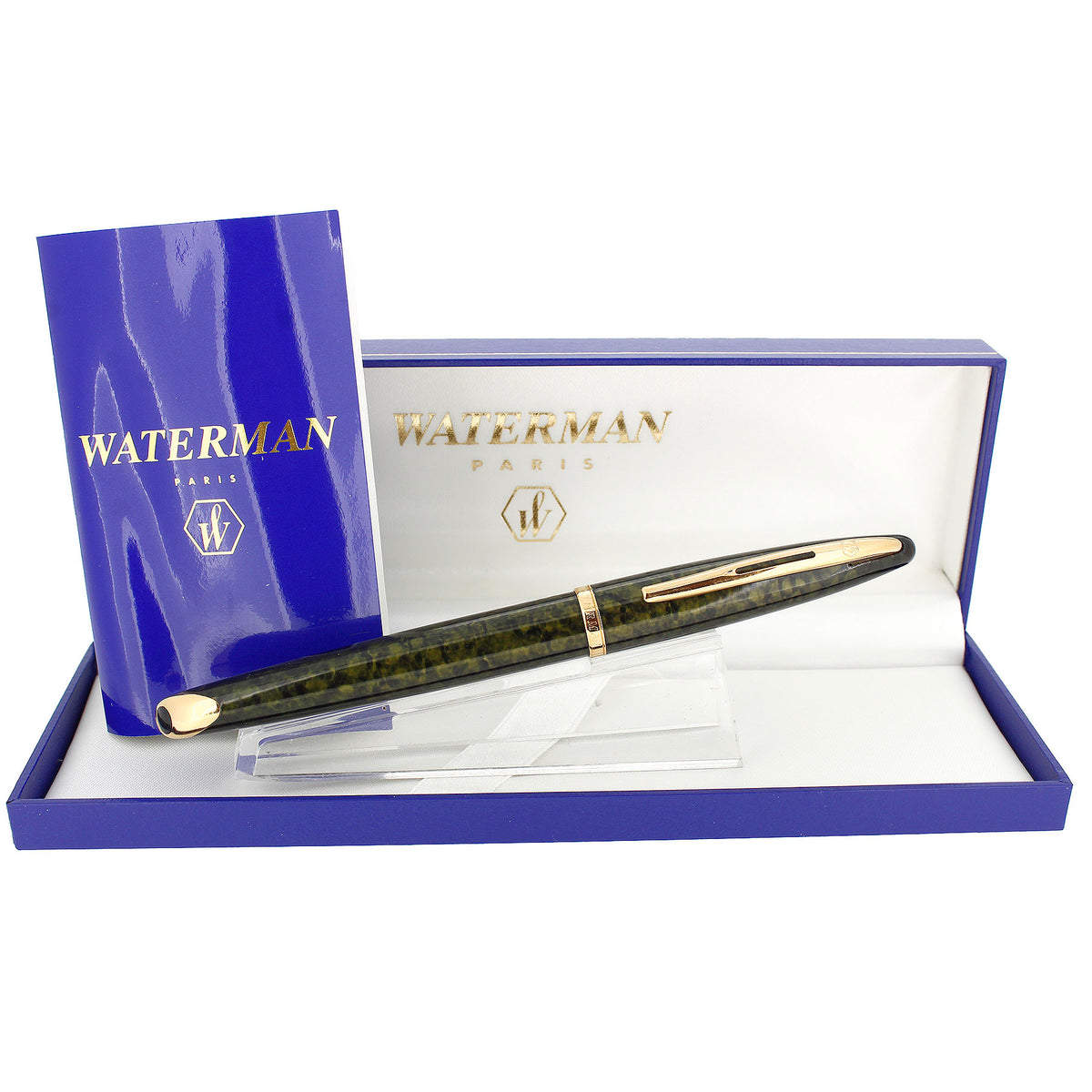 1ST YEAR 1997 WATERMAN CARENE SEA GARDEN 18K MED NIB FOUNTAIN PEN MINT