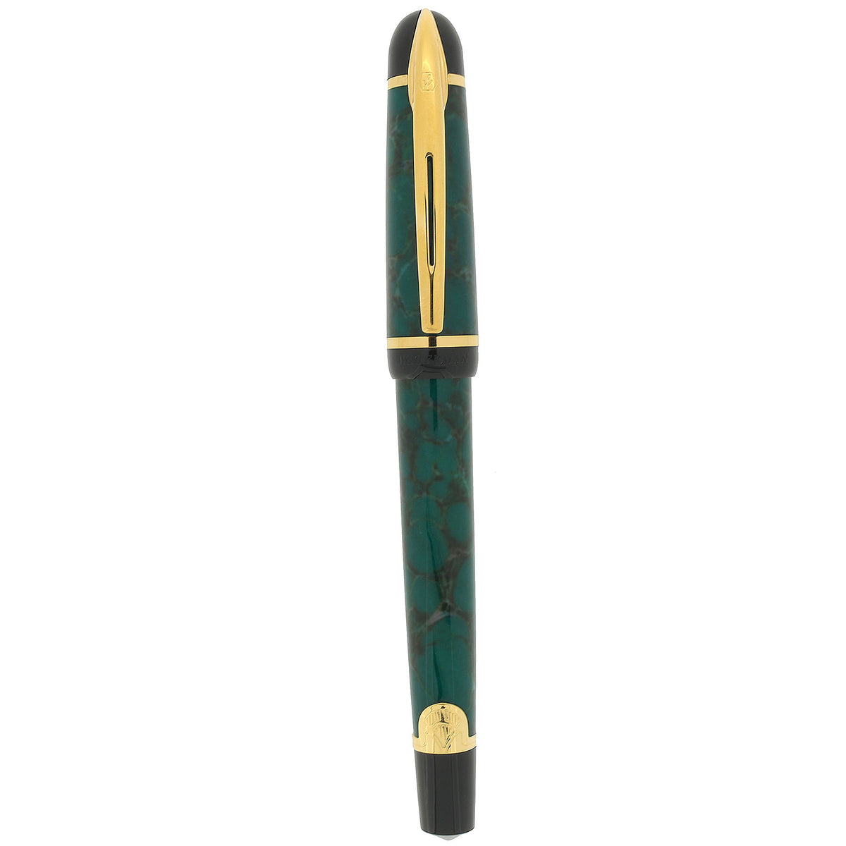 1997 WATERMAN PHILEAS GREEN MARBLE GOLD TRIM FOUNTAIN PEN NEW IN BOX N