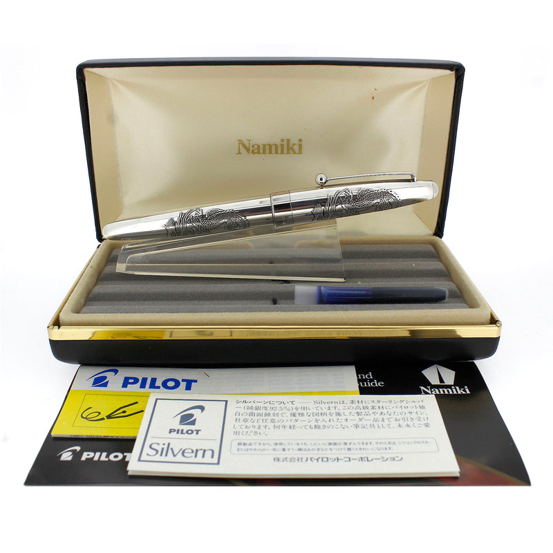 1998 NAMIKI STERLING COLLECTION DRAGON PATTERN FOUNTAIN PEN NEVER INKED OFFERED BY ANTIQUE DIGGER