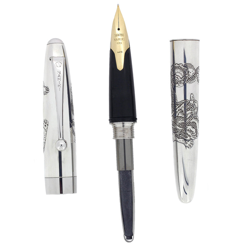 1998 NAMIKI STERLING COLLECTION DRAGON PATTERN FOUNTAIN PEN NEVER INKED OFFERED BY ANTIQUE DIGGER