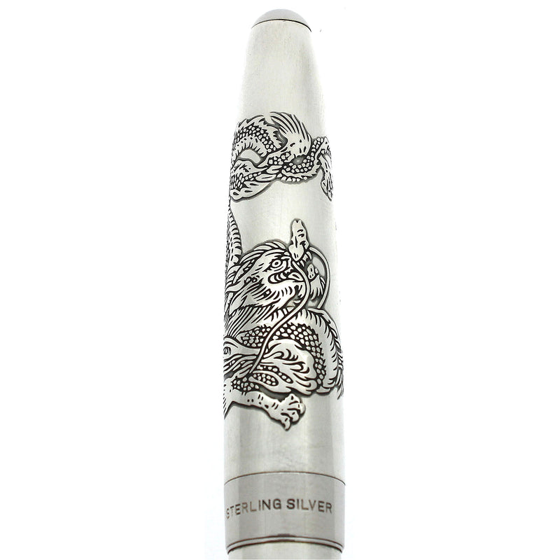 1998 NAMIKI STERLING COLLECTION DRAGON PATTERN FOUNTAIN PEN NEVER INKED OFFERED BY ANTIQUE DIGGER