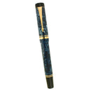 1998 PARKER DUOFOLD CENTENNIAL BLUE MARBLED 18K BROAD NIB FOUNTAIN PEN OFFERED BY ANTIQUE DIGGER