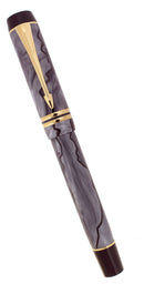 1998 PARKER GREY PEARL DUOFOLD CENTENNIAL FOUNTAIN PEN 18K FINE NIB NEVER INKED NOS OFFERED BY ANTIQUE DIGGER