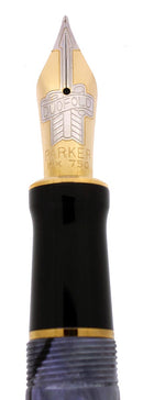 1998 PARKER GREY PEARL DUOFOLD CENTENNIAL FOUNTAIN PEN 18K FINE NIB NEVER INKED NOS OFFERED BY ANTIQUE DIGGER