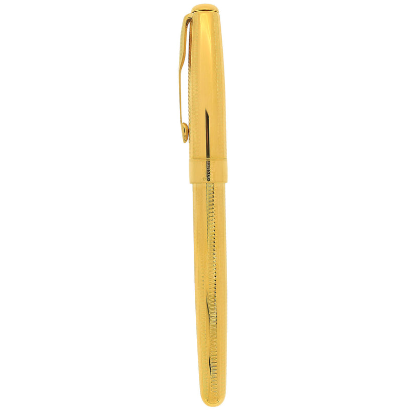 1998 PARKER SONNET CASCADE GOLD PATTERN 18K BROAD NIB FOUNTAIN PEN NEW