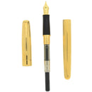 1998 PARKER SONNET CASCADE GOLD PATTERN 18K BROAD NIB FOUNTAIN PEN NEW OLD STOCK