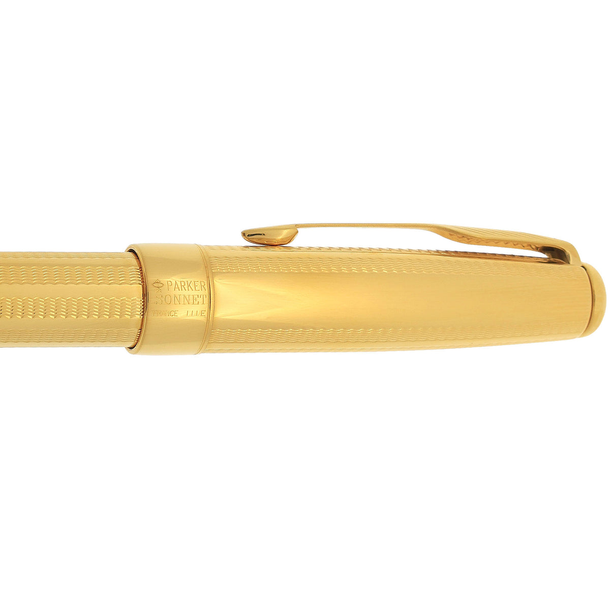 1998 PARKER SONNET CASCADE GOLD PATTERN 18K BROAD NIB FOUNTAIN PEN NEW