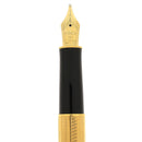 1998 PARKER SONNET CASCADE GOLD PATTERN 18K BROAD NIB FOUNTAIN PEN NEW OLD STOCK