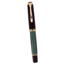 1998 PELIKAN M1000 GREEN STRIPE 18K MED ULTRA SMOOTH NIB FOUNTAIN PEN OFFERED BY ANTIQUE DIGGER