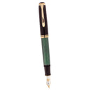 1998 PELIKAN M1000 GREEN STRIPE 18K MED ULTRA SMOOTH NIB FOUNTAIN PEN OFFERED BY ANTIQUE DIGGER
