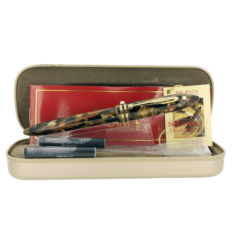 1998 SHEAFFER AMBER GLOW SPECIAL EDITION BALANCE II 18K MED NIB FOUNTA