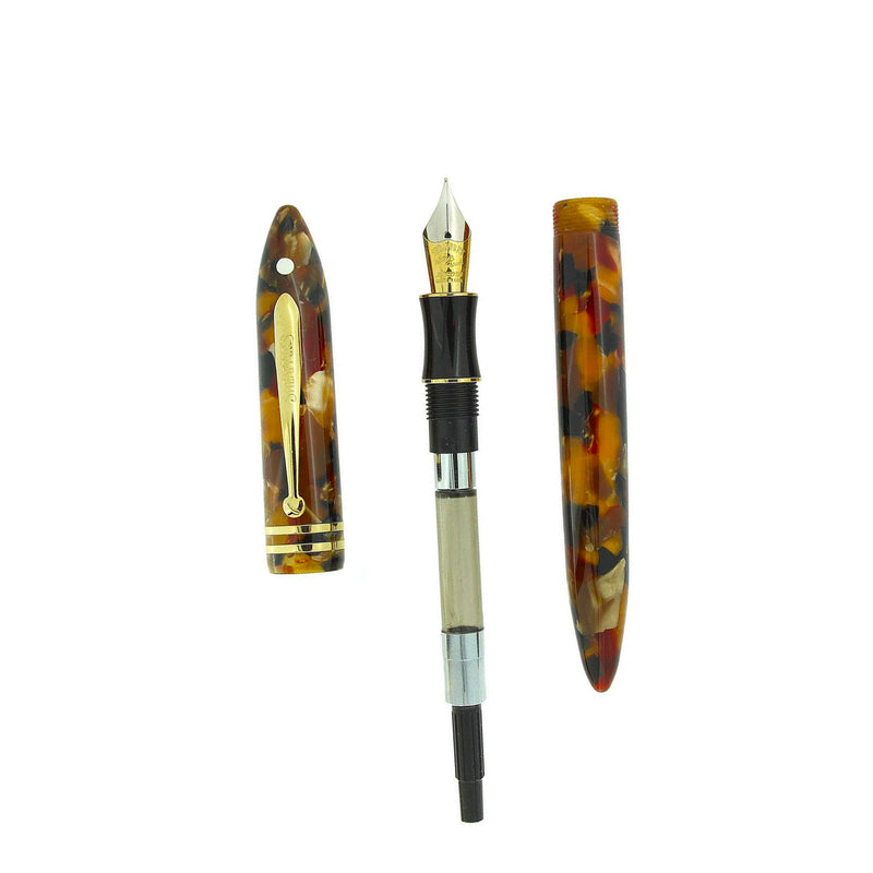 1998 SHEAFFER AMBER GLOW SPECIAL EDITION BALANCE II 18K MED NIB FOUNTA
