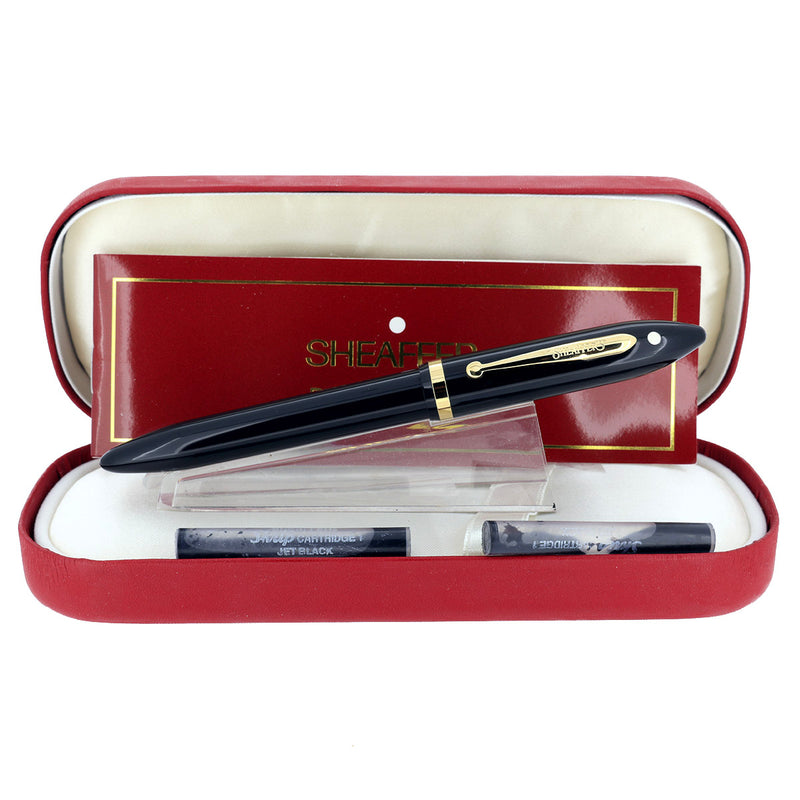 1998 SHEAFFER BALANCE II WHITE DOT JET BLACK 14K MEDIUM NIB FOUNTAIN P