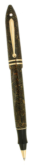 CIRCA 1998 SHEAFFER BALANCE II TIGER EYE ROLLERBALL PEN NEW REFILL OFFERED BY ANTIQUE DIGGER