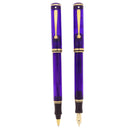 1998 SHEAFFER CONNAISSEUR ADRIATIC SEA PURPLE FOUNTAIN PEN & ROLLERBALL PEN SET OFFERED BY ANTIQUE DIGGER