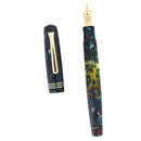 1998 TIBALDI TRASPARENTE BLUE MARBLED CELLULOID 18K MED NIB FOUNTAIN PEN OFFERED BY ANTIQUE DIGGER