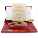 1999 CARTIER DANDY GOLD PLATE & BLACK LACQUER INLAY LIMITED EDITION 1530/1847 FOUNTAIN PEN OFFERED BY ANTIQUE DIGGER