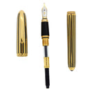 1999 CARTIER DANDY GOLD PLATE & BLACK LACQUER INLAY LIMITED EDITION 1530/1847 FOUNTAIN PEN OFFERED BY ANTIQUE DIGGER