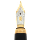 1999 CARTIER DANDY GOLD PLATE & BLACK LACQUER INLAY LIMITED EDITION 1530/1847 FOUNTAIN PEN OFFERED BY ANTIQUE DIGGER