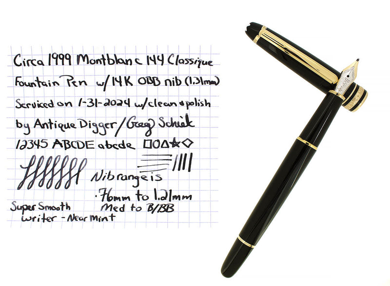 CIRCA 1999 MONTBLANC MEISTERSTUCK CLASSIQUE N°144 OBB NIB FOUNTAIN PEN OFFERED BY ANTIQUE DIGGER