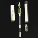 1999 MONTEGRAPPA ELEGANZA STERLING & GREEN PEARL LARGE FOUNTAIN PEN NEVER INKED OFFERED BY ANTIQUE DIGGER