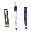 RARE NAMIKI CUSTOM IMPRESSIONS SAPPHIRE BLUE CELLULOID FOUNTAIN PEN NEVER INKED OFFERED BY ANTIQUE DIGGER