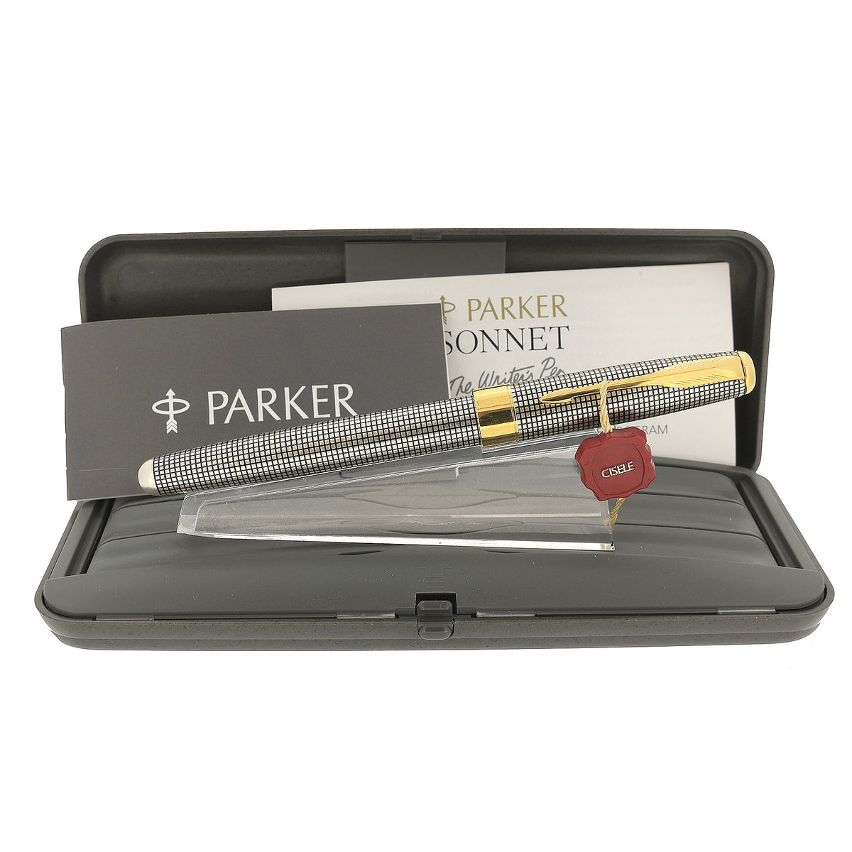 1999 PARKER SONNET CISELE STERLING SILVER FOUNTAIN PEN 18K FINE NIB NE