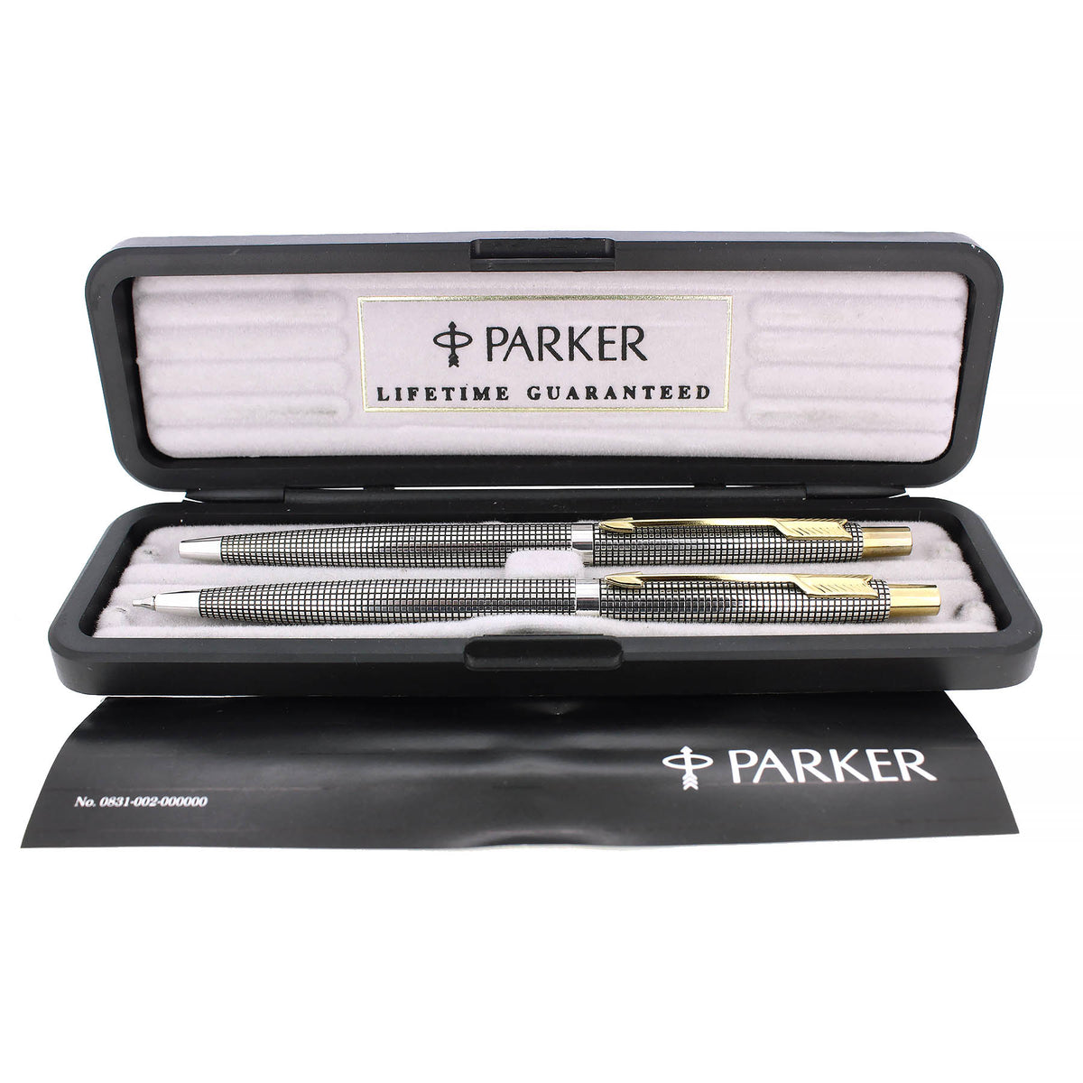 1999 PARKER 75 STERLING MECHANICAL PENCIL & BALLPOINT PEN SET MINT IN