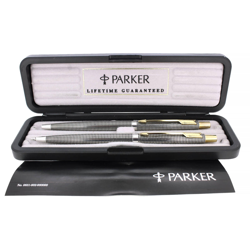 1999 PARKER 75 STERLING MECHANICAL PENCIL & BALLPOINT PEN MINT IN THE BOX OFFERED BY ANTIQUE DIGGER