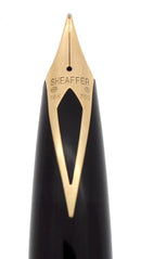 C1995 SHEAFFER LEGACY BRUSHED GOLD CAP BLACK LAQUE 18K MED NIB FOUNTAIN PEN OFFERED BY ANTIQUE DIGGER