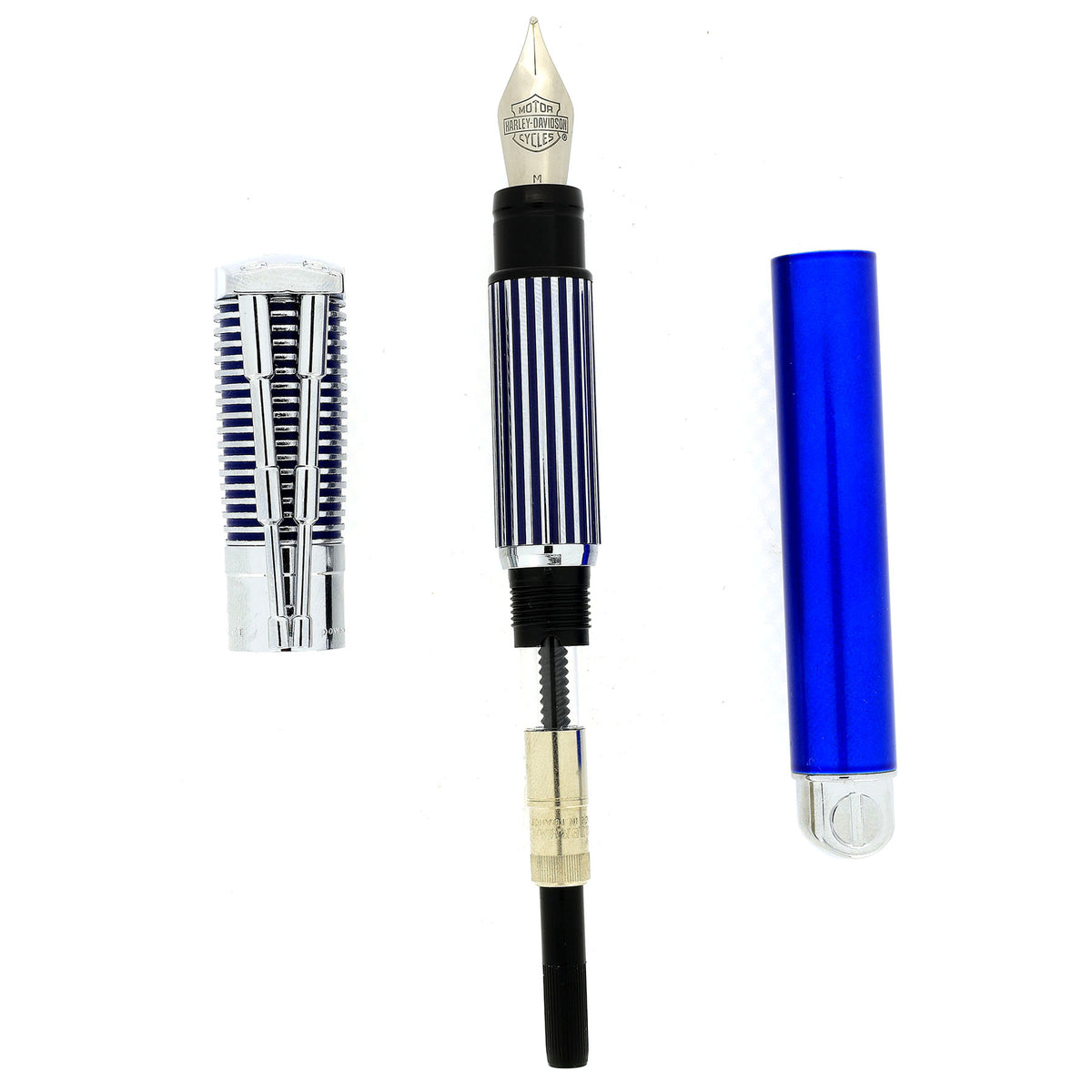 1999 WATERMAN BLUE & CHROME HARLEY DAVIDSON FOUNTAIN PEN IN GAS TANK B