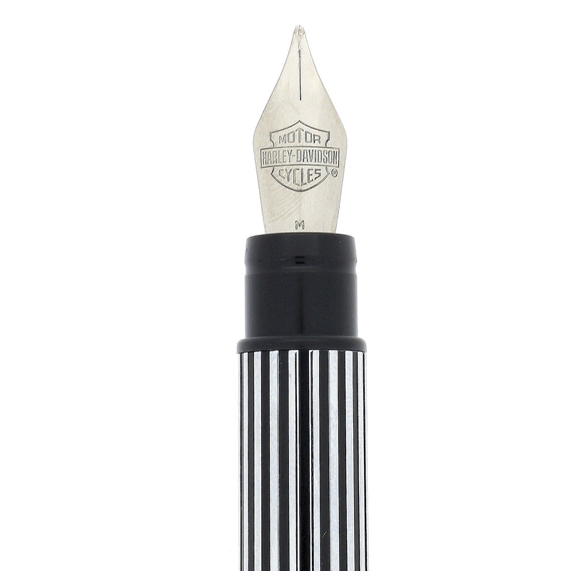 1999 WATERMAN CHROME & BLACK HARLEY DAVIDSON FOUNTAIN PEN IN GAS TANK