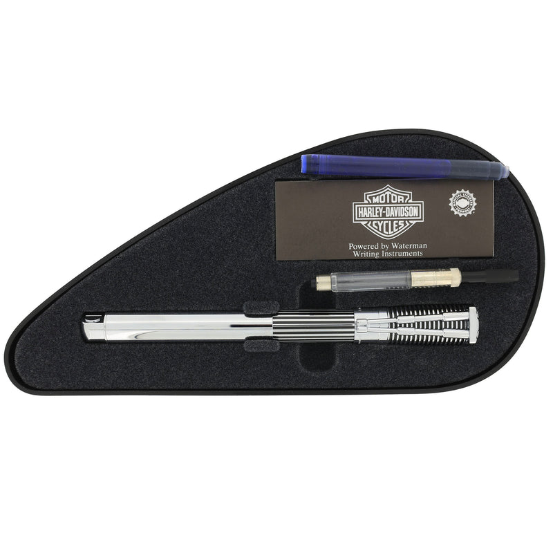 1999 WATERMAN BLACK & CHROME HARLEY DAVIDSON FOUNTAIN PEN IN GAS TANK