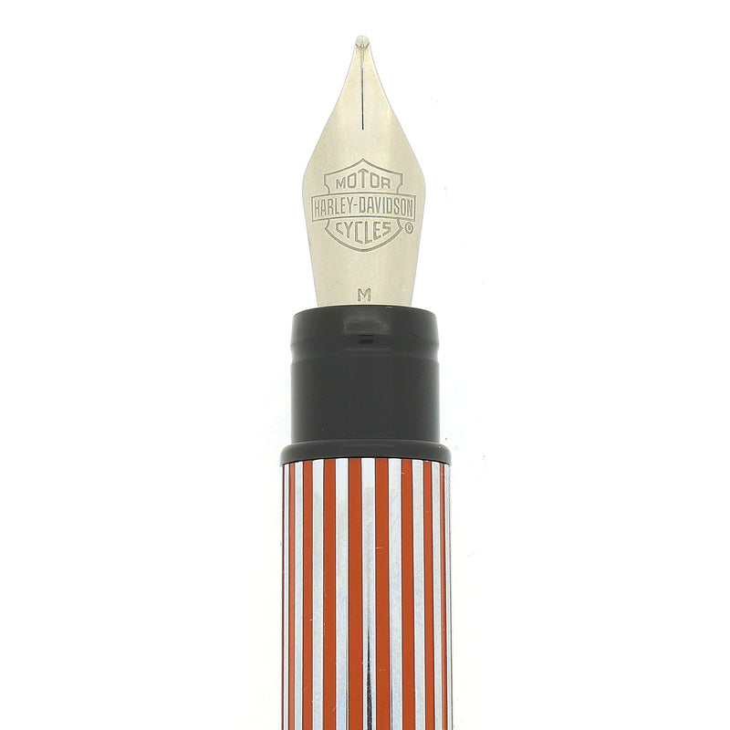 1999 WATERMAN ORANGE & CHROME HARLEY DAVIDSON FOUNTAIN PEN IN GAS TANK