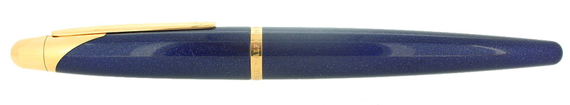 2000 ALFRED DUNHILL AD2000 METALLIC BLUE 18K MEDIUM NIB FOUNTAIN PEN BOXED MINT