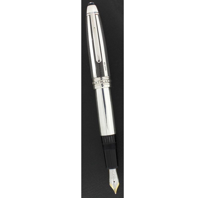 CIRCA 2000 MONTBLANC 146 SOLITAIRE SILVER FIBRE LEGRAND FOUNTAIN PEN MINT OFFERED BY ANTIQUE DIGGER