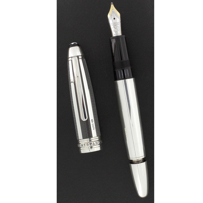 CIRCA 2000 MONTBLANC 146 SOLITAIRE SILVER FIBRE LEGRAND FOUNTAIN PEN MINT OFFERED BY ANTIQUE DIGGER