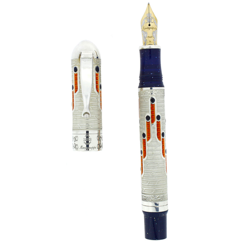 2000 MONTEGRAPPA 88TH ANNIVERSARY STERLING SILVER LIMITED EDITION 124/888 FOUNTAIN PEN NEVER INKED OFFERED BY ANTIQUE DIGGER