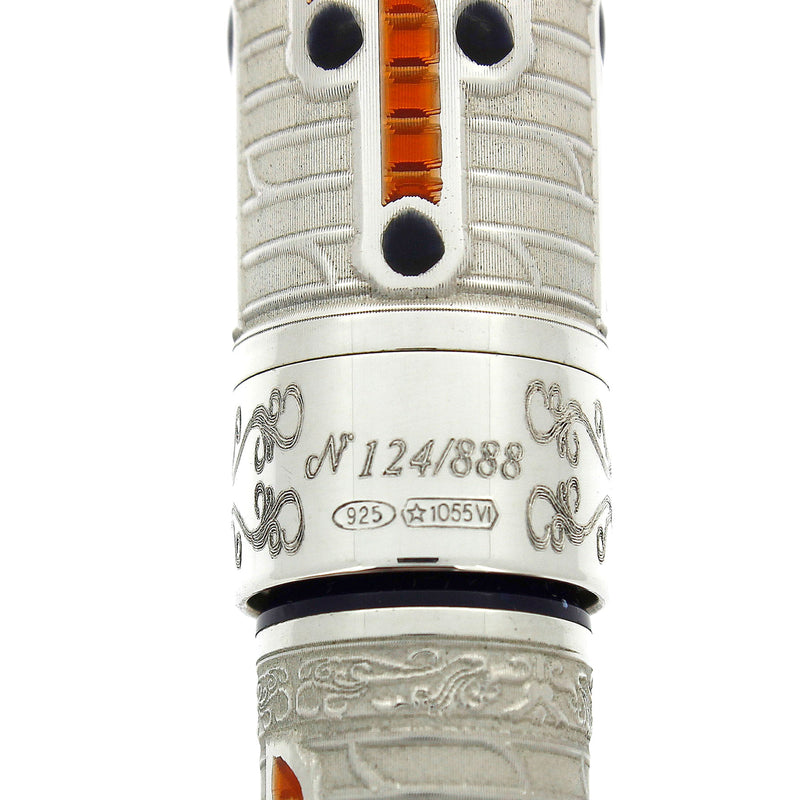 2000 MONTEGRAPPA 88TH ANNIVERSARY STERLING SILVER LIMITED EDITION 124/888 FOUNTAIN PEN NEVER INKED OFFERED BY ANTIQUE DIGGER