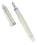 C2000 OMAS 360 ICEBERG / WHITE HT TRIM PISTON FILLER FINE 18K NIB FOUNTAIN PEN OFFERED BY ANTIQUE DIGGER