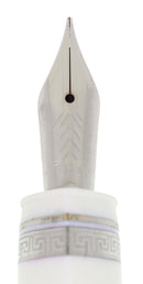 C2000 OMAS 360 ICEBERG / WHITE HT TRIM PISTON FILLER FINE 18K NIB FOUNTAIN PEN OFFERED BY ANTIQUE DIGGER