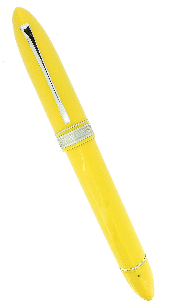 C2000 OMAS 360 YELLOW HT WHITE TRIM 18K FINE NIB PISTON FILLER FOUNTAIN PEN MINT OFFERED BY ANTIQUE DIGGER